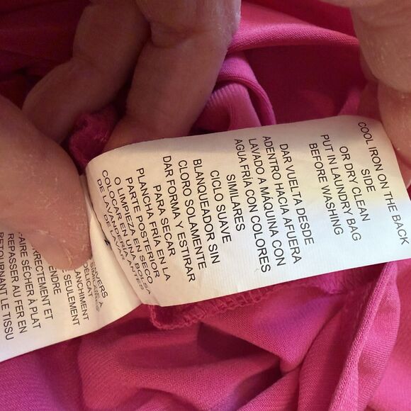 Michael Kors Women’s XL Magenta Pink Zip Front Blouse Roll Tab Sleeves - Picture 11 of 13